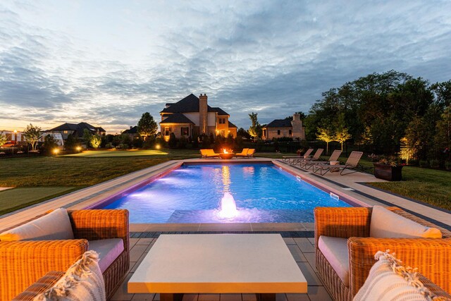 5N257 Switchgrass Ln, Saint Charles, IL 60175 - outdoor pool featuring a patio and a lawn