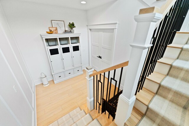 5N257 Switchgrass Ln, Saint Charles, IL 60175 - stairway with wood finished floors and recessed lighting