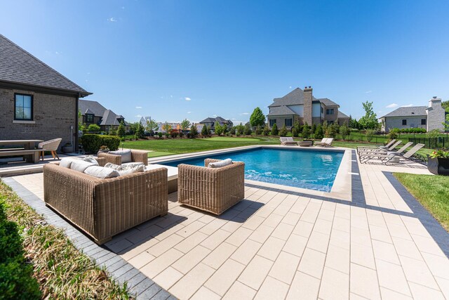 5N257 Switchgrass Ln, Saint Charles, IL 60175 - view of swimming pool with a residential view, a patio area, a lawn, and outdoor lounge area