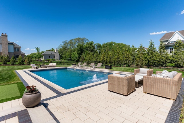5N257 Switchgrass Ln, Saint Charles, IL 60175 - view of swimming pool with a patio area, a fenced backyard, and an outdoor living space