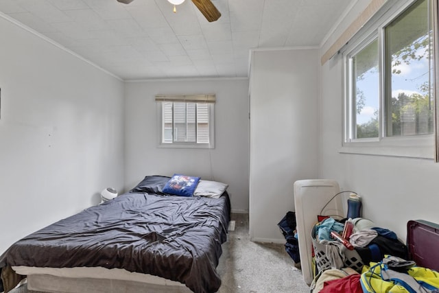 8 Sparrow Rd, Carpentersville, IL 60110 - carpeted bedroom featuring ornamental molding and ceiling fan
