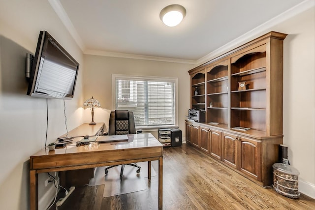212 S Wa Pella Ave, Mount Prospect, IL 60056 - office area featuring wood finished floors and crown molding