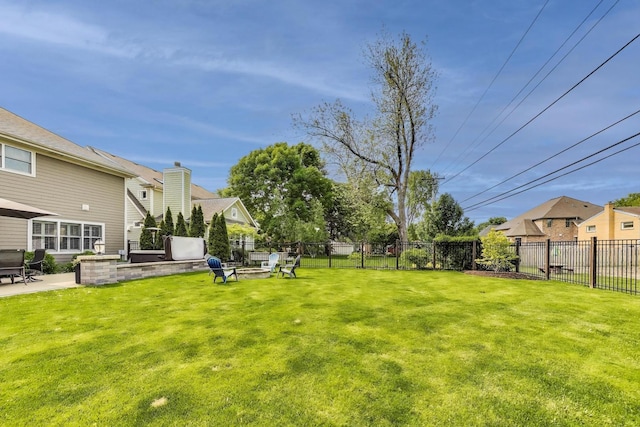 212 S Wa Pella Ave, Mount Prospect, IL 60056 - view of yard with a patio, an outdoor fire pit, and a residential view