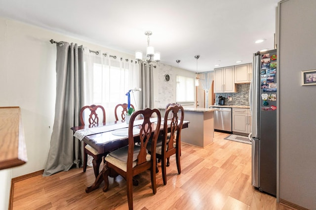1018 Brighton Ct, Schaumburg, IL 60193 - dining room featuring a chandelier, light wood-style floors, and recessed lighting