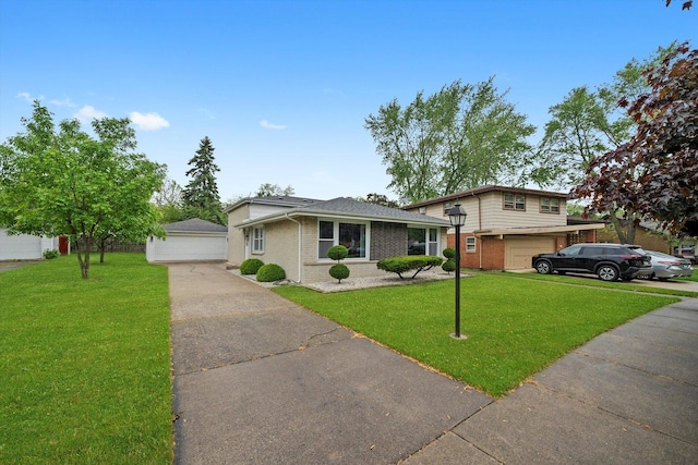 421 Carey Ct, Chicago Heights, IL 60411 - view of front of house with brick siding, a garage, and a front yard
