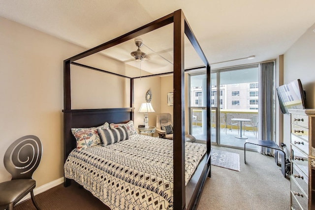 1580 Sherman Ave Unit 1006, Evanston, IL 60201 - carpeted bedroom featuring a wall of windows and baseboards