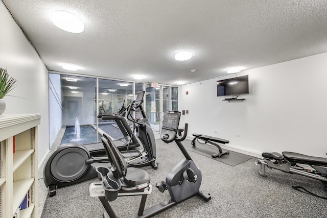 1580 Sherman Ave Unit 1006, Evanston, IL 60201 - exercise room featuring a textured ceiling