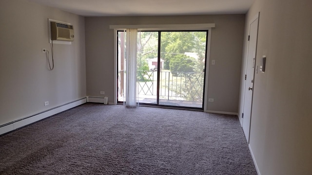 17307 Lathrop Ave, East Hazel Crest, IL 60429 - carpeted empty room with a wall mounted AC and baseboards