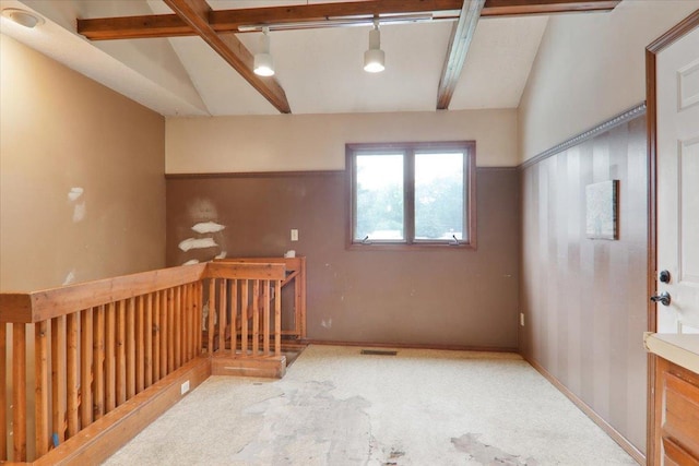 1212 Colton Ave, Bloomington, IL 61701 - carpeted spare room featuring beamed ceiling
