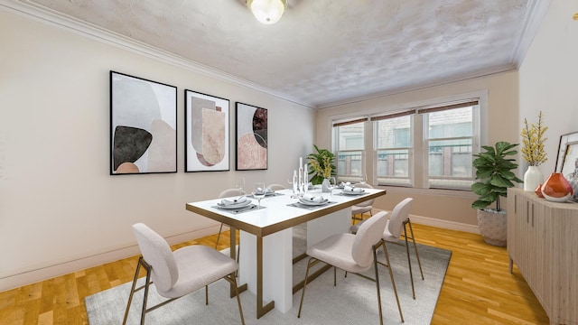 7360 N Damen Ave Unit 1S, Chicago, IL 60645 - dining area with light wood-style flooring, crown molding, and baseboards