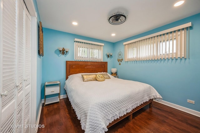 8349 W 82nd St, Justice, IL 60458 - bedroom with baseboards, wood finished floors, and recessed lighting