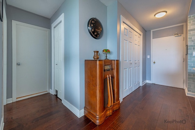 5455 N Sheridan Rd Unit 3006, Chicago, IL 60640 - hallway with dark wood-style floors and baseboards