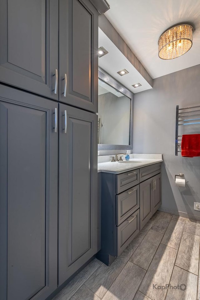 5455 N Sheridan Rd Unit 3006, Chicago, IL 60640 - bathroom with vanity and a towel warmer