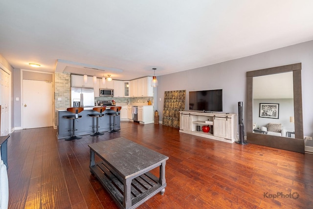 5455 N Sheridan Rd Unit 3006, Chicago, IL 60640 - living area with dark wood-type flooring