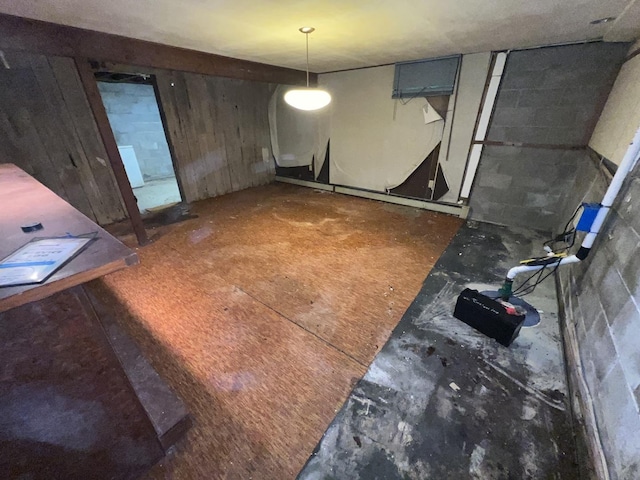 307 Northern Oaks Dr, Groveland, IL 61535 - unfurnished dining area featuring concrete block wall