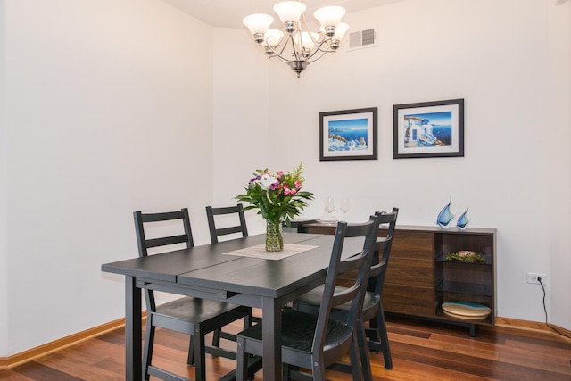 1705 Pavilion Way Unit 401, Park Ridge, IL 60068 - dining area with a chandelier, wood finished floors, and baseboards