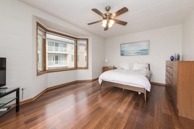 1705 Pavilion Way Unit 401, Park Ridge, IL 60068 - bedroom with wood finished floors, baseboards, and ceiling fan