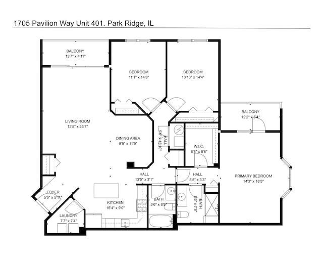 1705 Pavilion Way Unit 401, Park Ridge, IL 60068 - property floor plan