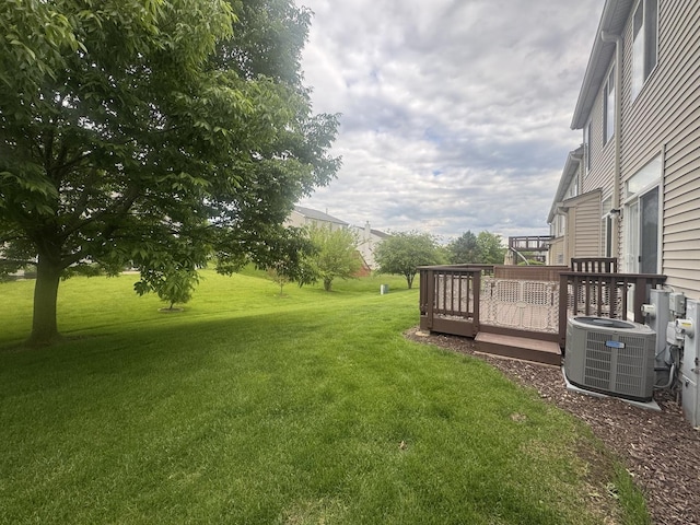 1676 Fredericksburg Ln, Aurora, IL 60503 - view of grassy yard with a deck