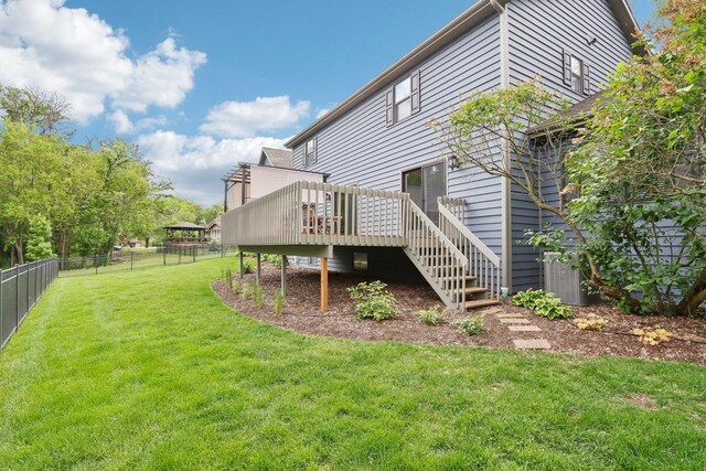 2902 Pleasant Dr, Mchenry, IL 60051 - back of property featuring a deck and stairway