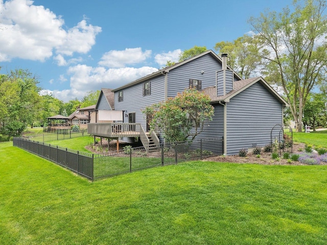 2902 Pleasant Dr, Mchenry, IL 60051 - back of property with a deck