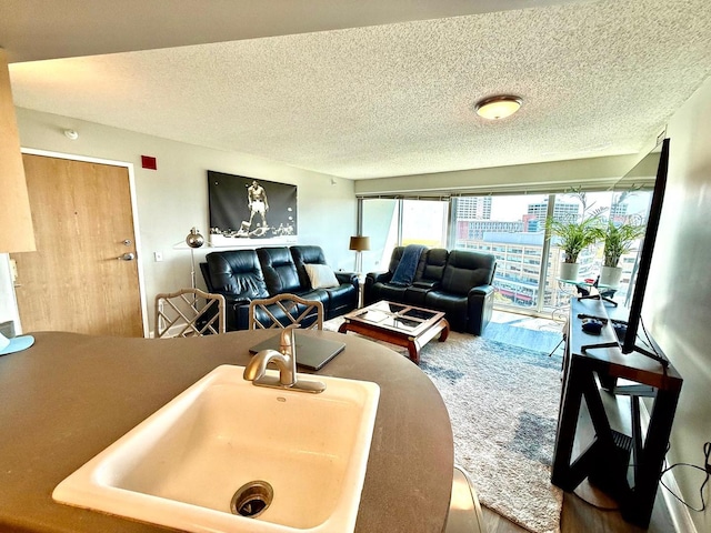 1720 Maple Ave Unit 1270, Evanston, IL 60201 - living area with wood finished floors and a textured ceiling