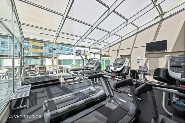 1720 Maple Ave Unit 1270, Evanston, IL 60201 - exercise room with expansive windows