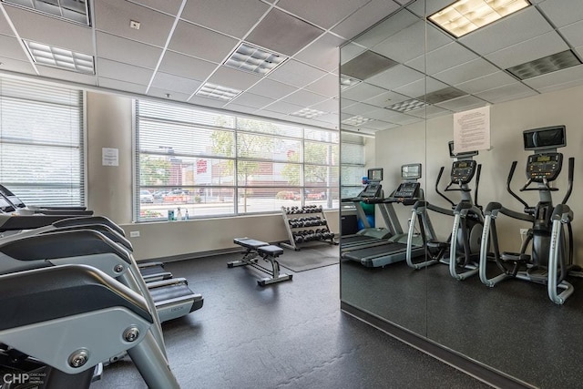 330 W Grand Ave Unit 2002, Chicago, IL 60654 - gym featuring a drop ceiling and baseboards