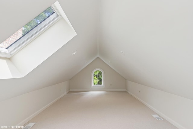 770 E Westminster Rd, Lake Forest, IL 60045 - bonus room featuring lofted ceiling, a skylight, and light carpet