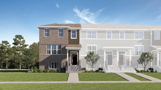 2262 Stonegate Rd, Algonquin, IL 60102 - townhome / multi-family property with a front yard and brick siding