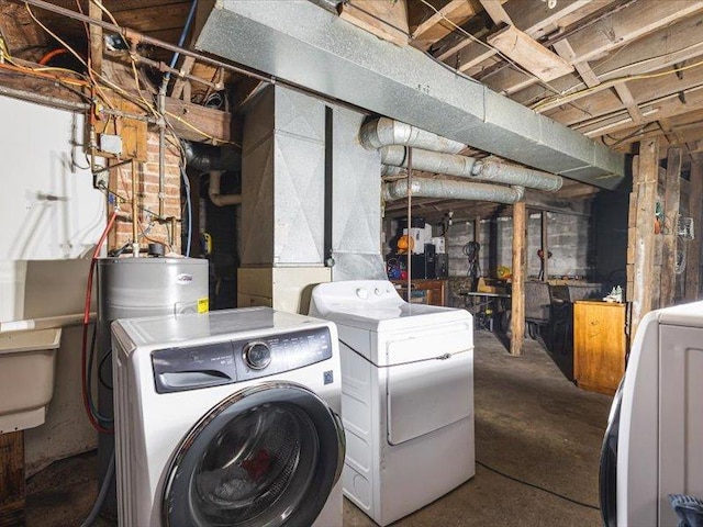 4560 Centerville Rd, Rockford, IL 61102 - unfinished basement with independent washer and dryer