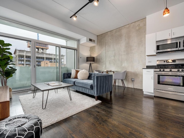630 N Franklin St Unit 817, Chicago, IL 60654 - living area featuring dark wood-type flooring