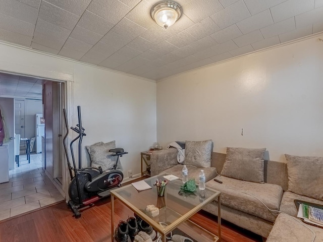 2531 N Lotus Ave, Chicago, IL 60639 - living room featuring wood finished floors and ornamental molding