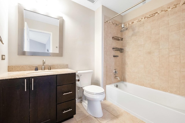 675 Fieldcrest Dr Unit 1A, South Elgin, IL 60177 - full bathroom with toilet, vanity, shower / bath combination, and tile patterned floors