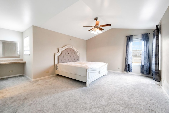 675 Fieldcrest Dr Unit 1A, South Elgin, IL 60177 - bedroom featuring carpet, multiple windows, vaulted ceiling, and baseboards