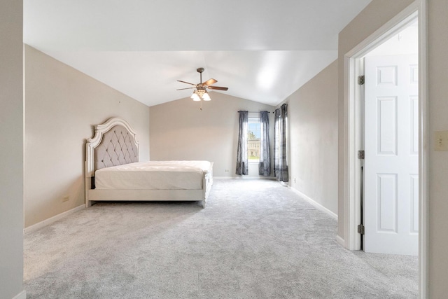 675 Fieldcrest Dr Unit 1A, South Elgin, IL 60177 - bedroom with carpet flooring, lofted ceiling, baseboards, and ceiling fan