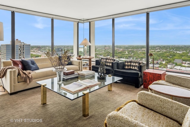 5445 N Sheridan Rd Unit 2715, Chicago, IL 60640 - living area with floor to ceiling windows