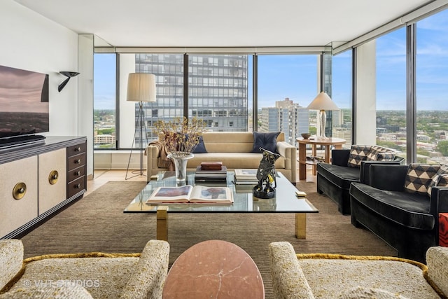 5445 N Sheridan Rd Unit 2715, Chicago, IL 60640 - living room with floor to ceiling windows, healthy amount of natural light, and a city view