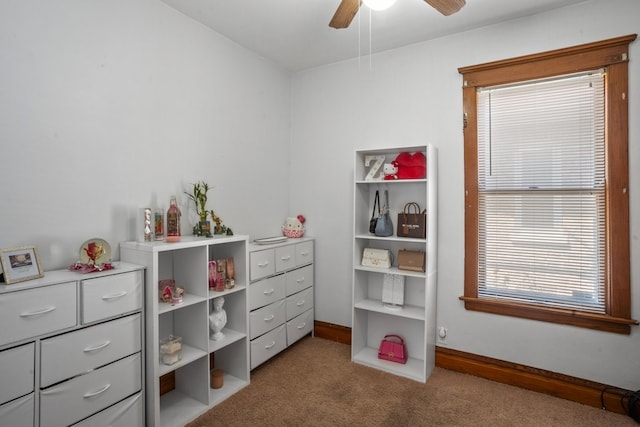 2403 Highland Ave, Berwyn, IL 60402 - bedroom featuring carpet, baseboards, and a ceiling fan