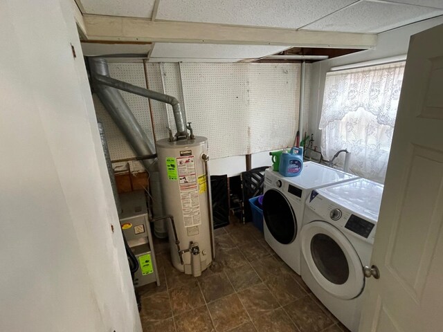 165 Kathleen Dr, Elgin, IL 60123 - laundry area featuring water heater and separate washer and dryer