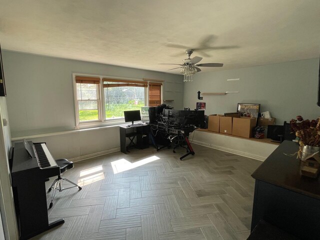 165 Kathleen Dr, Elgin, IL 60123 - home office with a ceiling fan