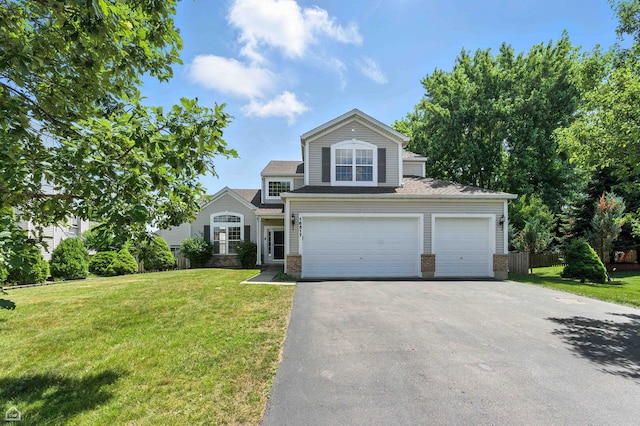 16517 Newbury Ct, Crest Hill, IL 60403 - view of front of home featuring asphalt driveway, brick siding, an attached garage, and a shingled roof