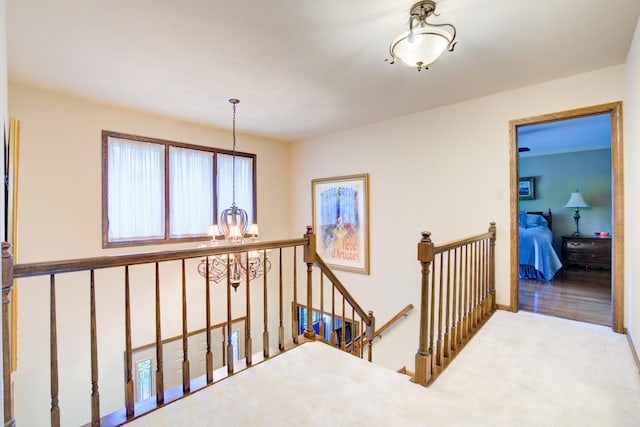 13711 83rd Ave, Orland Park, IL 60462 - stairway with a chandelier, baseboards, and carpet