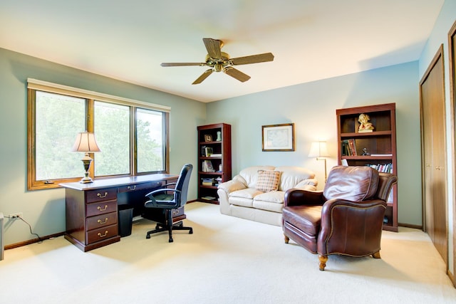 13711 83rd Ave, Orland Park, IL 60462 - office with ceiling fan, light carpet, and baseboards