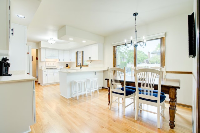 13711 83rd Ave, Orland Park, IL 60462 - dining space with a chandelier, light wood-style flooring, and recessed lighting