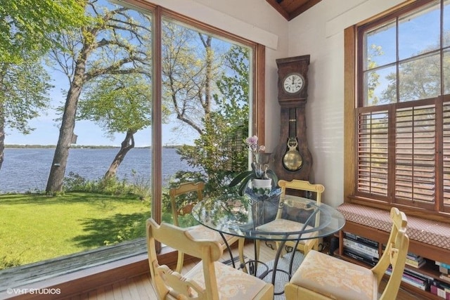 4014 Pitzen Rd, Johnsburg, IL 60051 - sunroom / solarium with a water view and vaulted ceiling