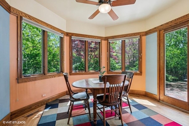 2400 Park Pl, Evanston, IL 60201 - sunroom / solarium featuring healthy amount of natural light, baseboards, and wood finished floors