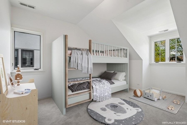 2400 Park Pl, Evanston, IL 60201 - carpeted bedroom featuring lofted ceiling