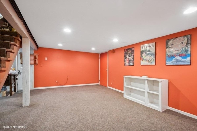 2400 Park Pl, Evanston, IL 60201 - finished basement with carpet, recessed lighting, and baseboards