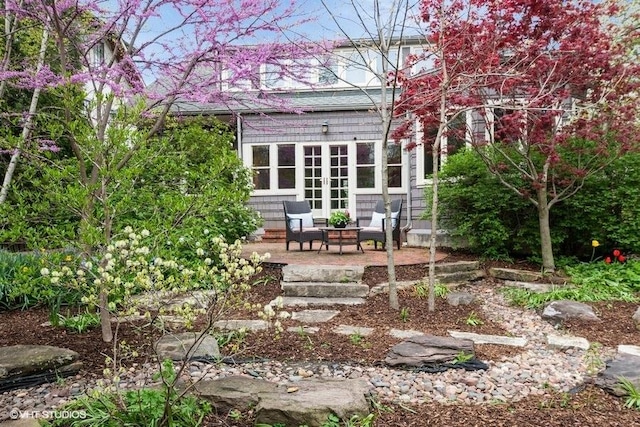 2400 Park Pl, Evanston, IL 60201 - rear view of property with a patio and french doors